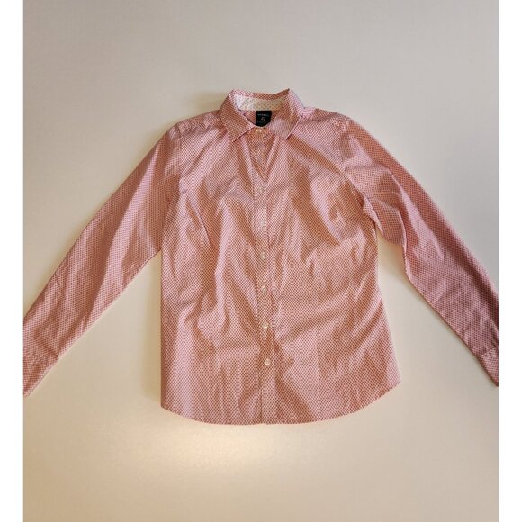George Button Up Shirt White With Pink /‎ Red Floral Polks Dots Womens Small 4-6 - Picture 4 of 13